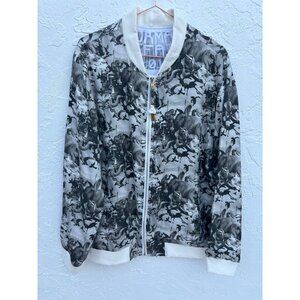 Showfields Edition Womens Long Sleeve Zip Up Bomber Jacket Black White Sz XXL